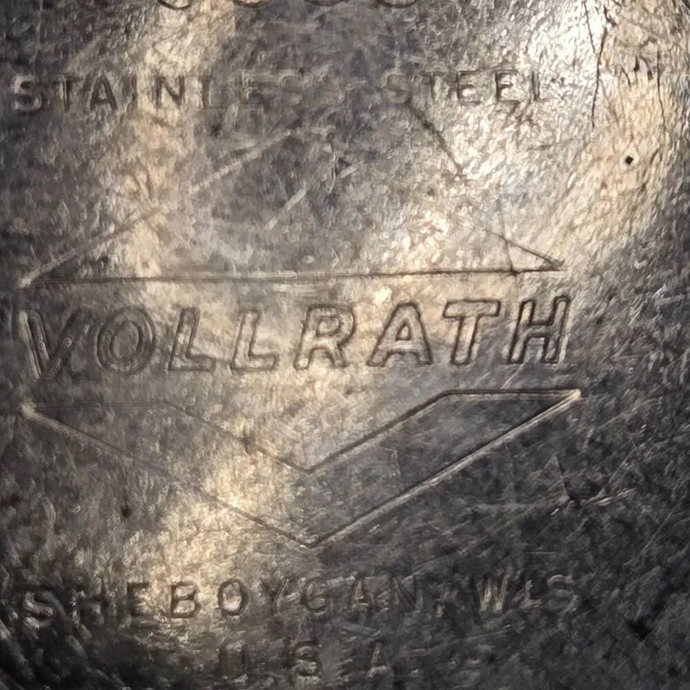 Vintage Vollrath Stainless Steel Ware - Dish w/ lid - 6835 scratches/dings